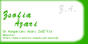 zsofia azari business card